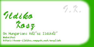 ildiko kosz business card